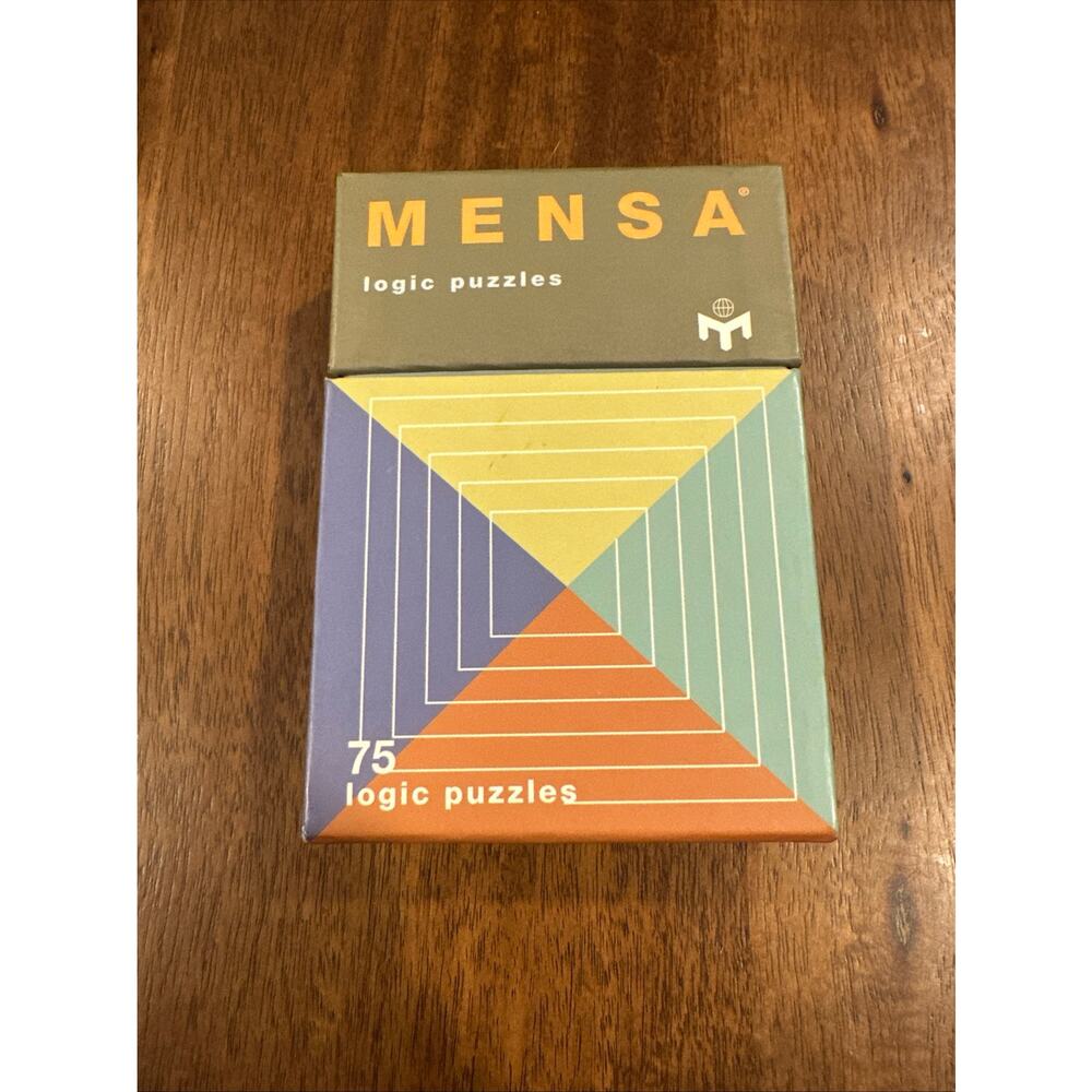Mensa Logic Puzzle Cards Brain Teasers Boxed Set 1996 Carlton Games